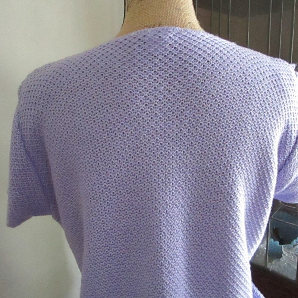 Vintage Cristin Stevens Lilac Knit Short Sleeve Sweater USA - Picture 8 of 16